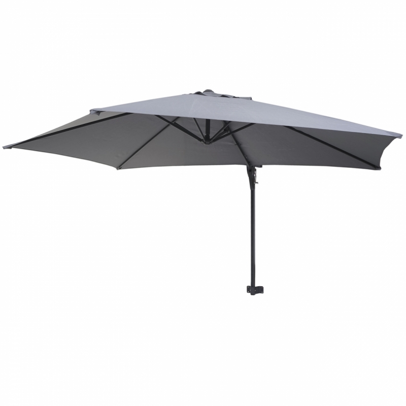 Nástenný slnečník Casoria 3 m - polyester hliník/oceľ - sivá