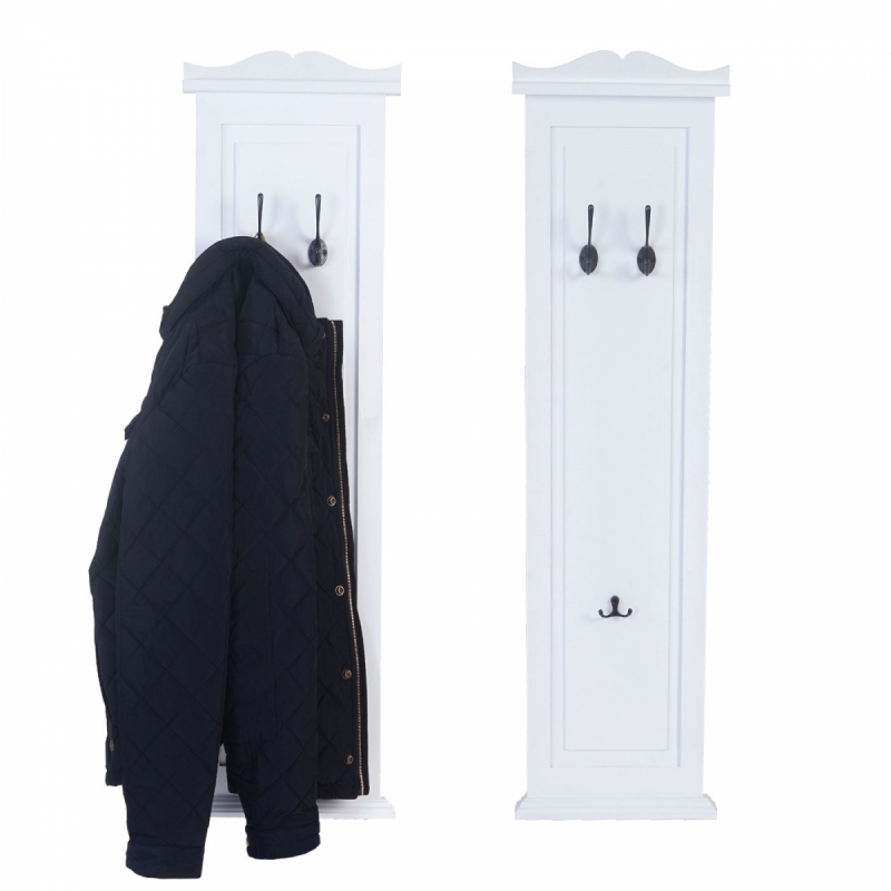 2x vešiaková stena s 3 vešiakmi 53016 - 109x28x3,5 cm, biela