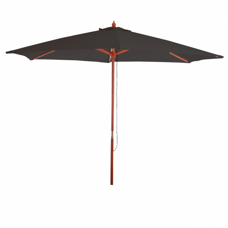 Slnečník Florida Ø 3 m - polyester/drevo - antracit