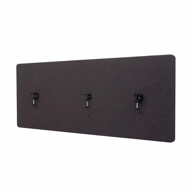 Akustický panel na stôl HWC-G75 - dvojstenná látka/textil - 60x160cm - hnedo-sivá