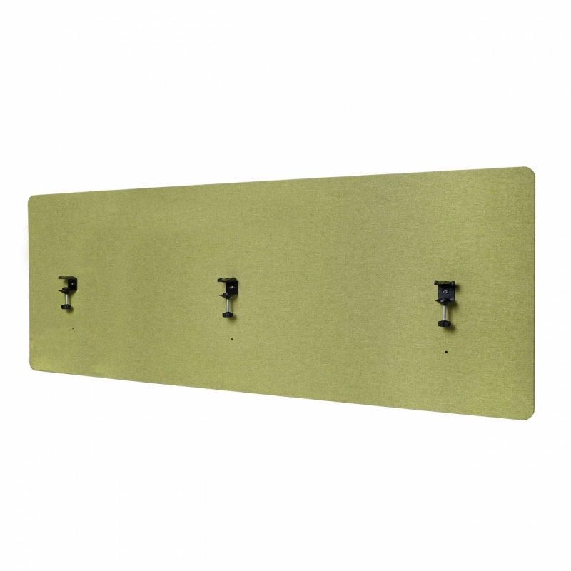 Akustický panel na stôl HWC-G75 - dvojstenná látka/textil - 60x160 cm - zelená