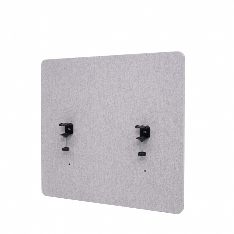 Akustický panel na stôl HWC-G75 - dvojstenná látka/textil - 65x60 cm - sivá