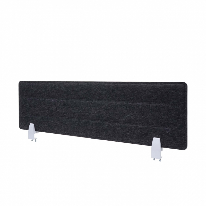 Akustický panel na stôl HWC-G76 - tkanina/textil s reliéfom - 100x30cm - čierna