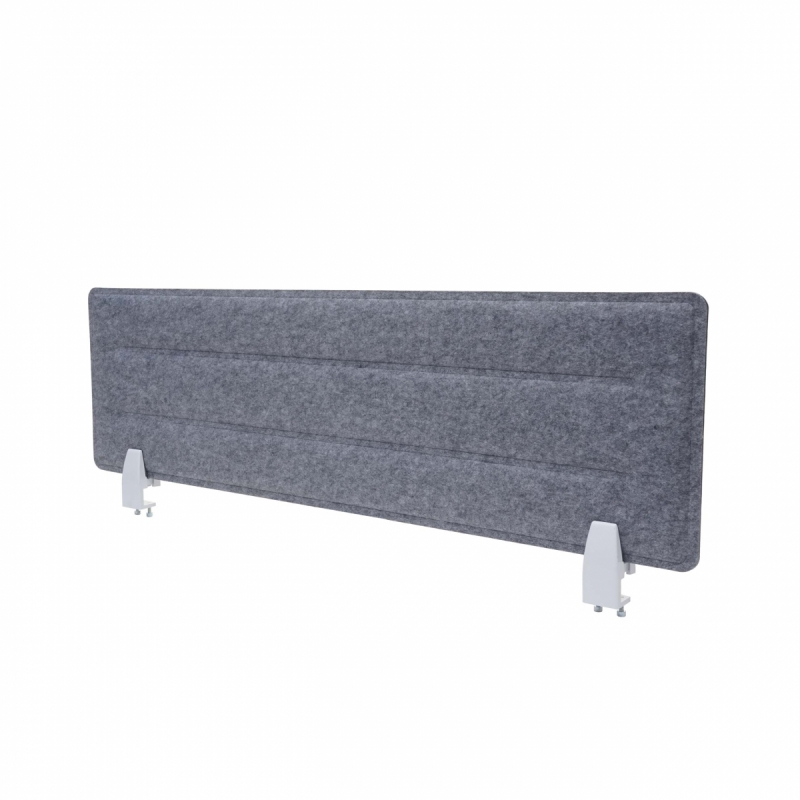 Akustický panel na stôl HWC-G76 - tkanina/textil s reliéfom - 100x30cm - sivá