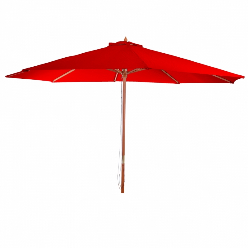 Slnečník Florida Ø 3,5m - polyester/drevo - bordeaux
