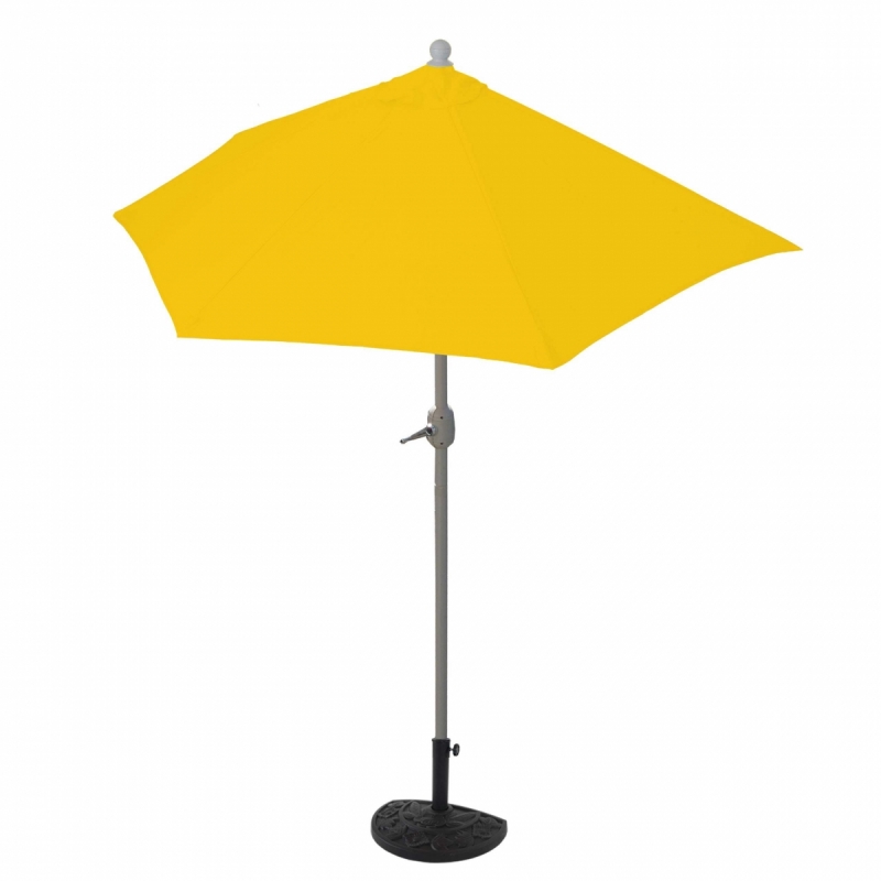 Slnečník polkruh Parla 270 cm so stojanom - polyester/hliník - žltá