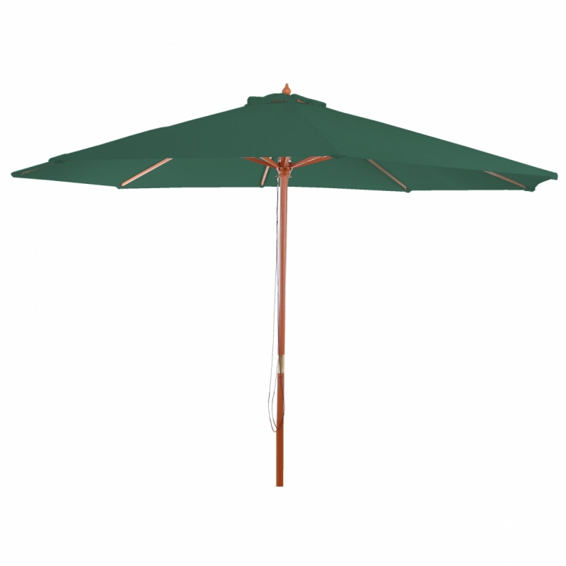 Slnečník Florida Ø 3,5m - polyester/drevo - zelená