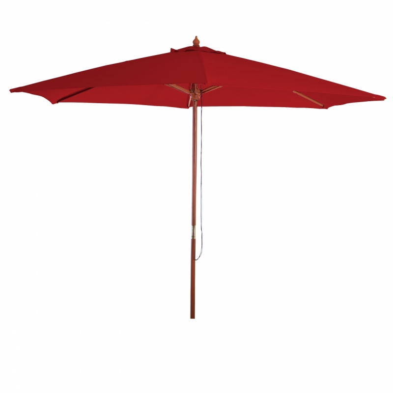Slnečník Florida Ø 3 m - polyester/drevo - bordeaux