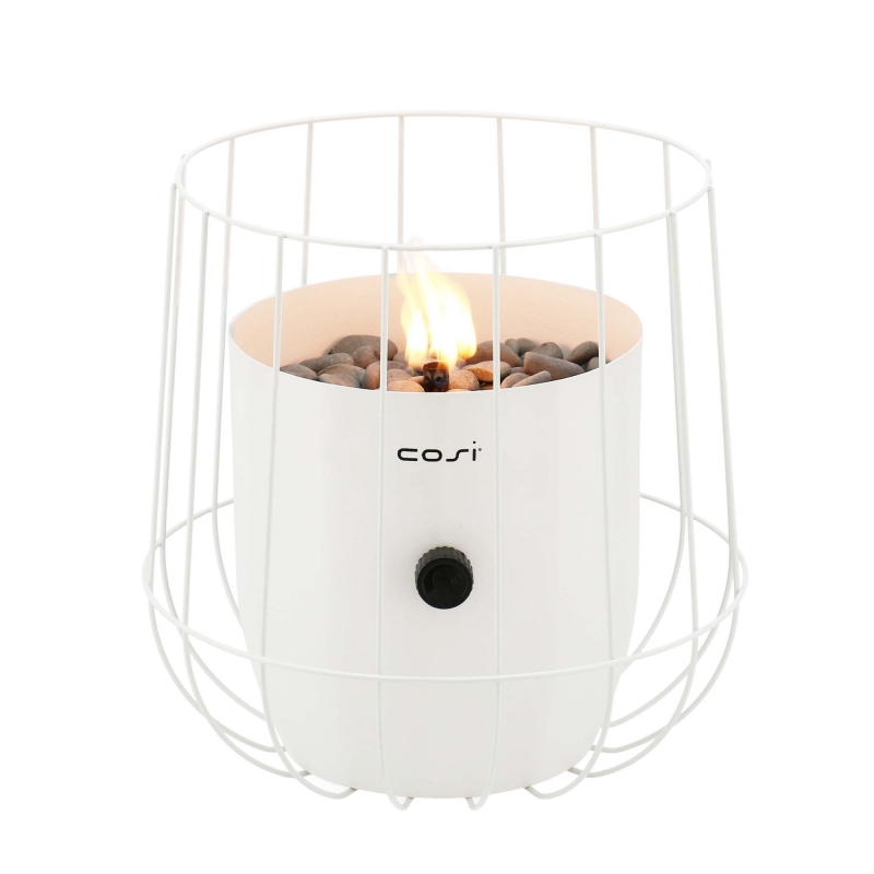 Plynový lampáš COSI Cosiscoop Basket, kov biely ~ Ø26 x výška 31 cm