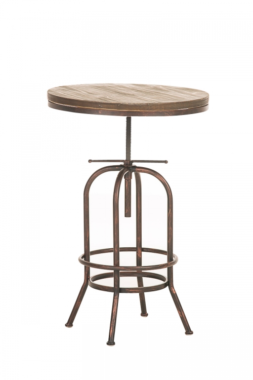 Barový bistro stôl Bright industriálny štýl ~ v70-90 x Ø60 cm - Bronzová