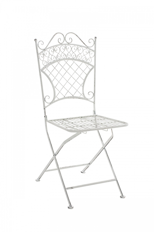 Kovová skladacia stolička GS11968835 - Biela antik