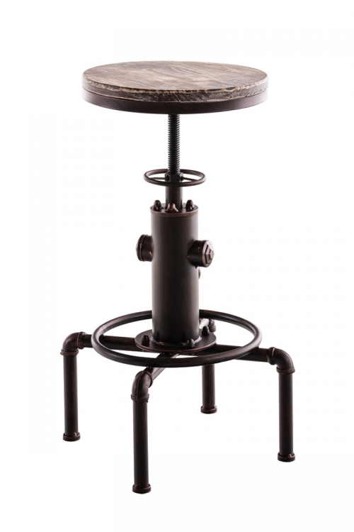 Kovová barová stolička Lumo v industriálnom štýle - Bronzová