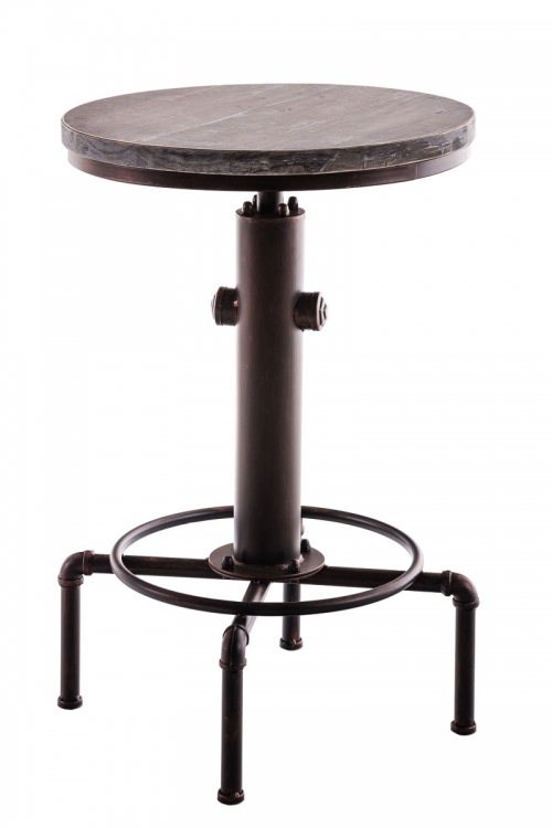 Kovový barový stôl Lumo v industriálnom štýle ~ v79-100 x Ø50 cm - Bronzová