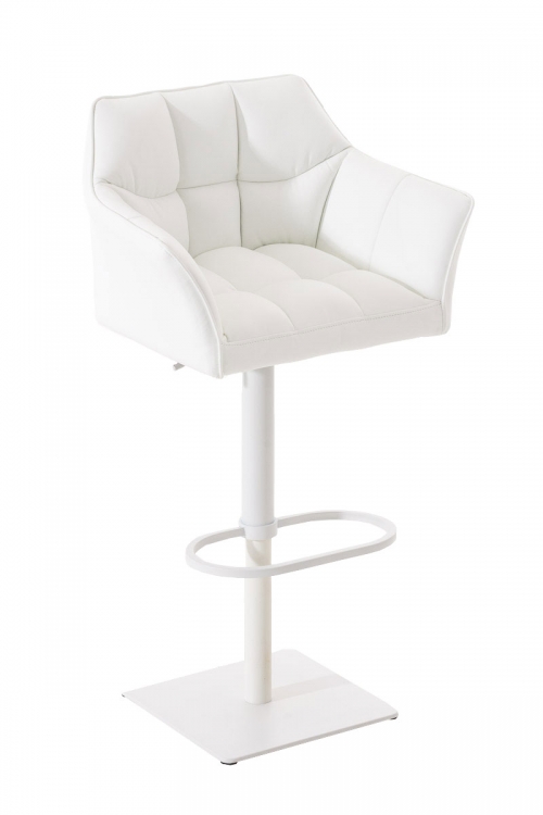 Barová stolička Damas W1 ~ koženka, biely rám - Biela