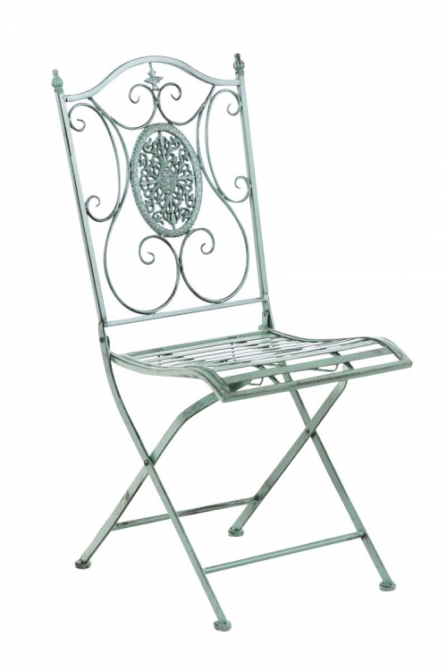 Kovová skladacia stolička Sibell - Zelená antik