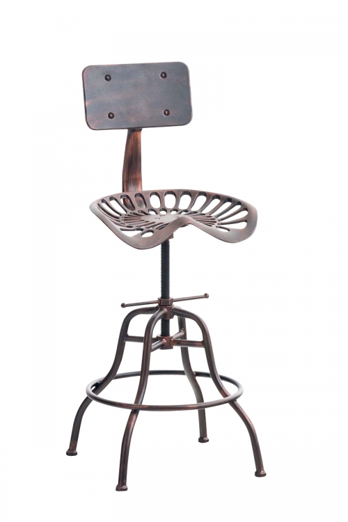 Industriálna barová stolička s operadlom Essen - Bronzová