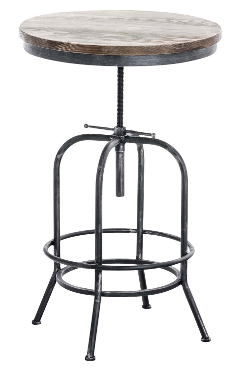 Barový bistro stôl Bright industriálny štýl ~ v70-90 x Ø60 cm - Strieborná