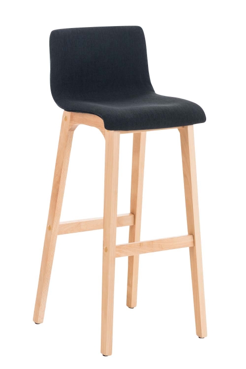 Barová stolička Hoover ~ látka, drevené nohy natur - Čierna