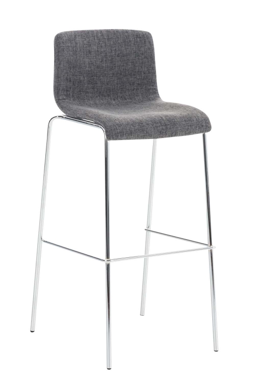 Barová stolička Hoover ~ látka, kovové nohy chróm - Svetlo sivá