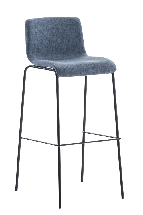 Barová stolička Hoover ~ látka, kovové nohy čierne - Modrá