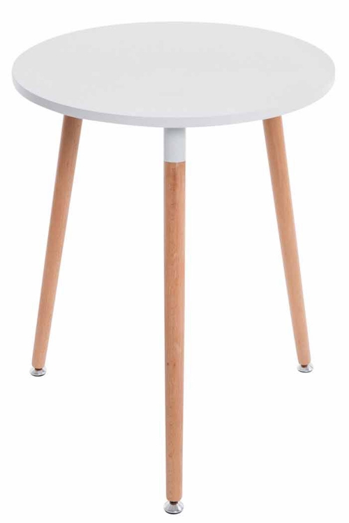 Jedálenský stôl okrúhly drevený Amalia natura ~ v75 x Ø60 cm - Biela