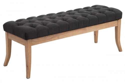 Lavica Ramses 120 - látka, nohy antik svetlé - Tmavo sivá