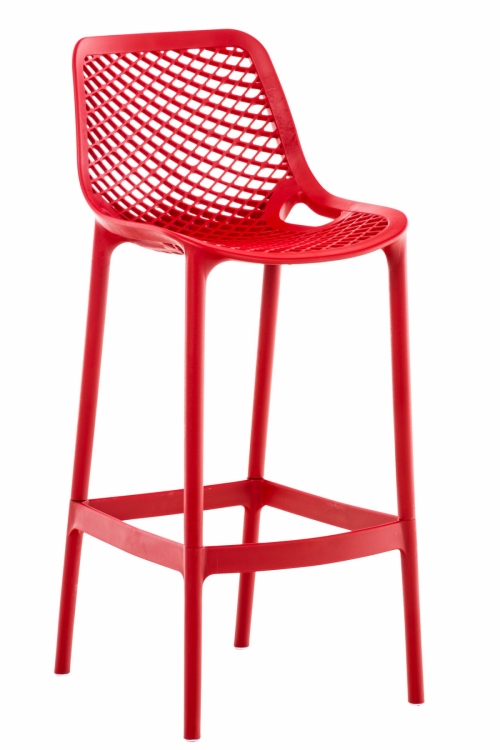 Plastová barová stolička DS10778434 - Červená