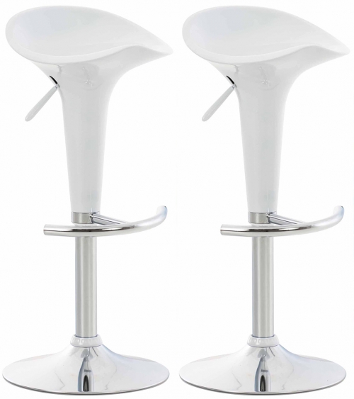 Plastová barová stolička Shine biela (SET 2 ks) - Biela