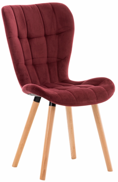 Stolička Elda ~ zamat, drevené nohy natura - Červená