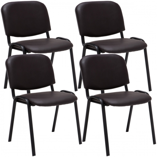 4x Stohovateľná konferenčná stolička Ken koženka - Hnedá