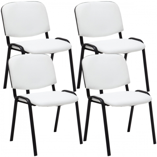4x Stohovateľná konferenčná stolička Ken koženka - Biela