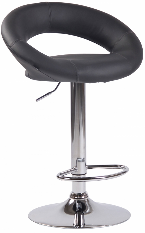 Barová stolička Olinda - koženka, chróm rám - sivá