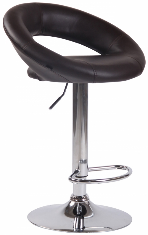 Barová stolička Olinda - koženka, chróm rám - hnedá
