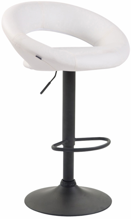 Barová stolička Olinda - koženka, čierny rám - biela