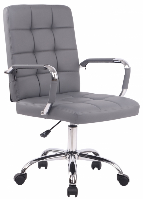 Kancelárska stolička D-Pro ~ koženka - Sivá