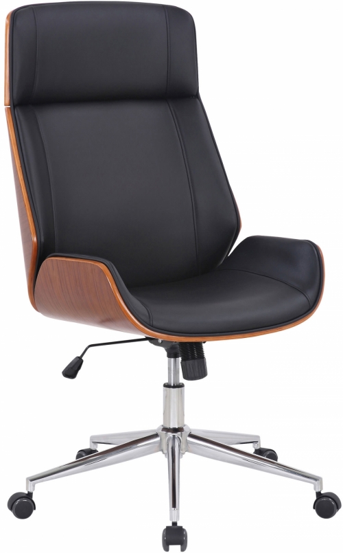 Kancelárska stolička Varel ~ drevo orech - Čierna