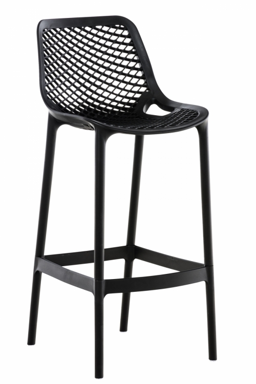 Plastová barová stolička DS10778434 - Čierna