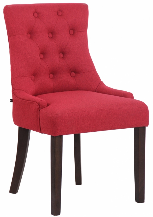 Jedálenská stolička Inverness ~ látka, drevené nohy antik tmavé - Červená