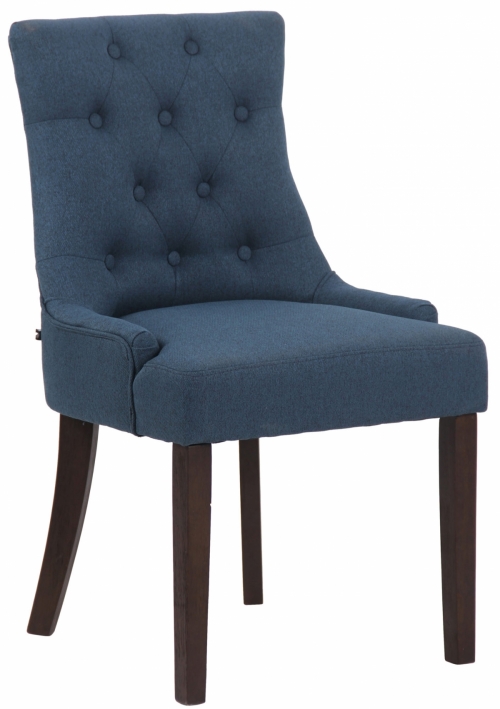 Jedálenská stolička Inverness ~ látka, drevené nohy antik tmavé - Modrá