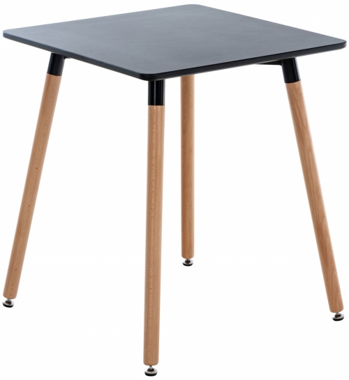 Stôl drevený Viborg 60 natura / čierna ~ v75 x 60 x 75 cm