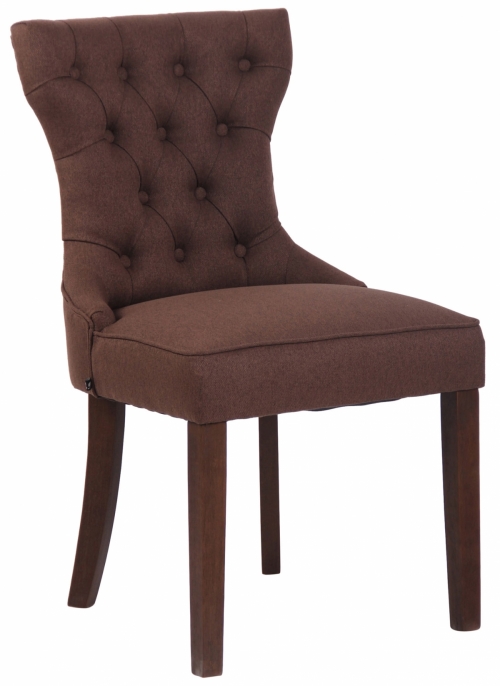 Jedálenská stolička Franca ~ látka, drevené nohy antik tmavé - Hnedá