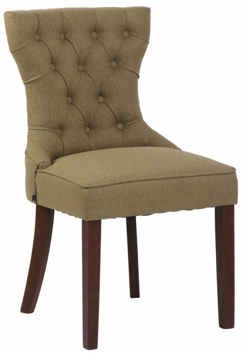 Jedálenská stolička Franca ~ látka, drevené nohy antik tmavé - Zelená