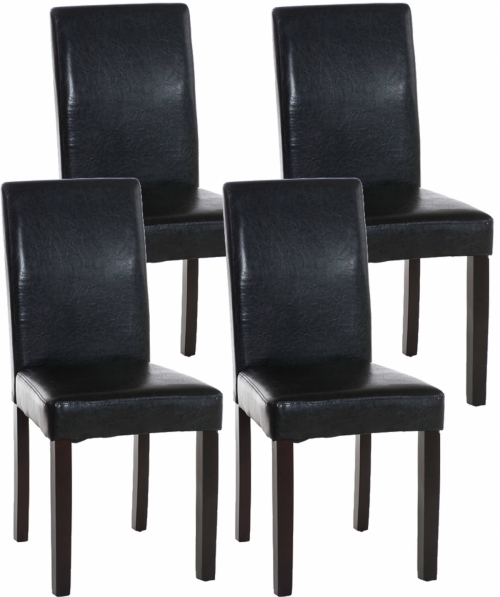 Jedálenská stolička Inn, nohy tmavo hnedé (SET 4 ks) - Čierna