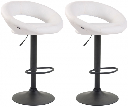 2x Barová stoličkaOlinda - koženka, čierny rám - biela