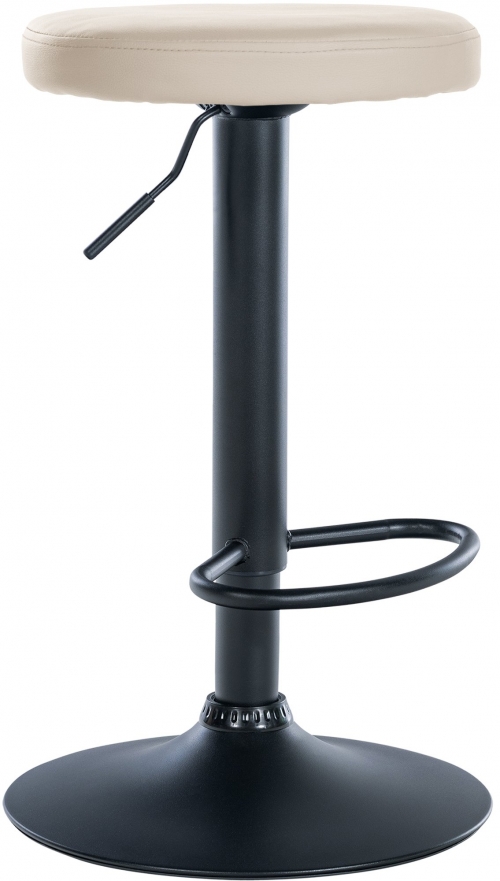 Barová stolička Ponte - koženka, čierny rám - Krémová