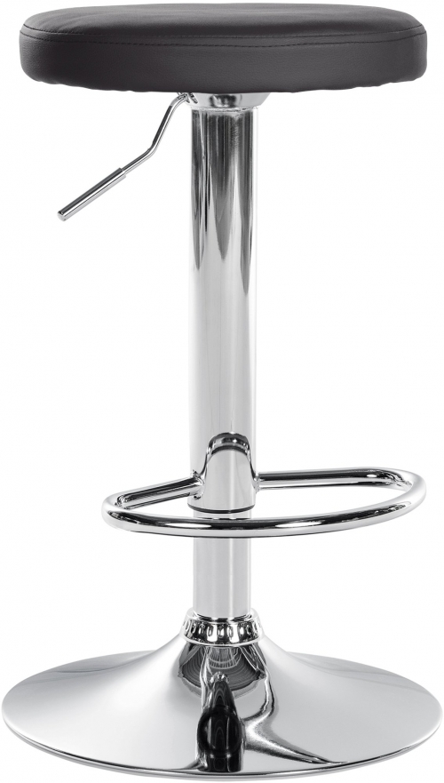 Barová stolička Ponte - koženka, chróm rám - Čierna