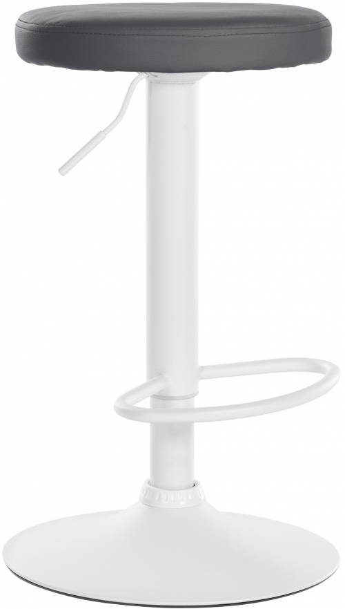 Barová stolička Ponte - koženka, biely rám - Sivá