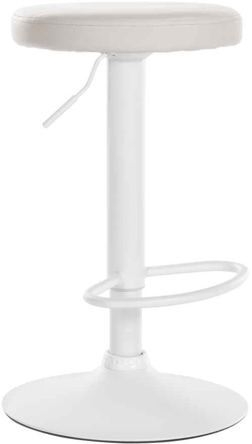 Barová stolička Ponte - koženka, biely rám - Biela