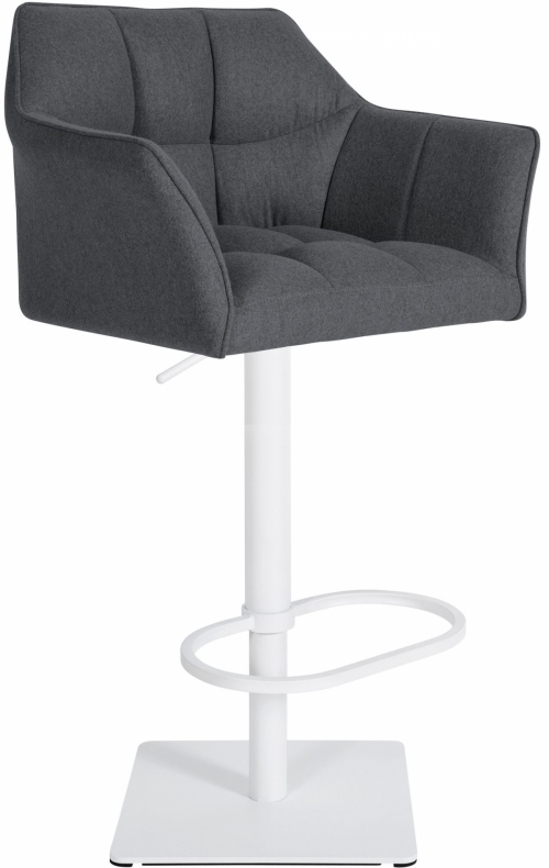 Barová stolička Damaso W - filc, biely rám - Sivá