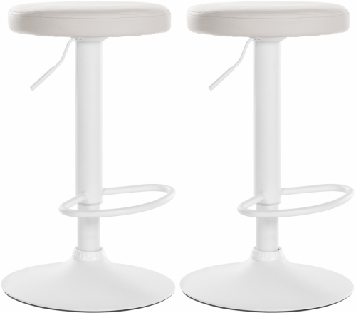 2x Barová stolička Ponte - koženka, biely rám - Biela